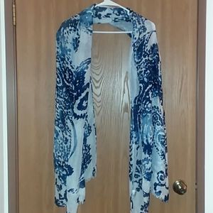 Navy blue floral scarf